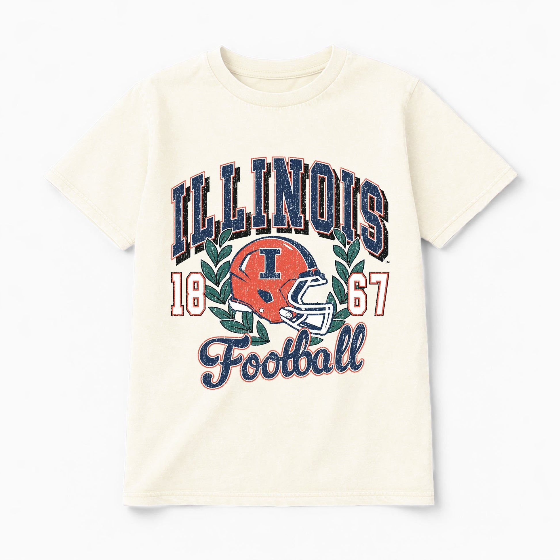 ILLINOIS FIGHTING ILLINI RAISED ON VICTORY CLASSIC FIT COTTON BLEND CREWNECK TEE