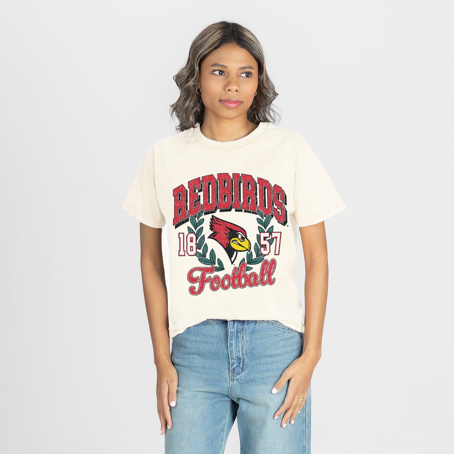 ILLINOIS STATE REDBIRDS RAISED ON VICTORY CLASSIC FIT COTTON BLEND CREWNECK TEE