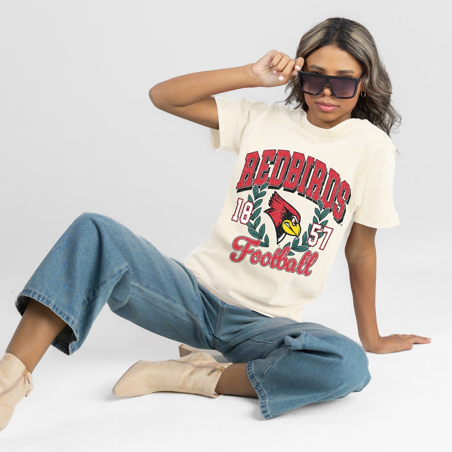ILLINOIS STATE REDBIRDS RAISED ON VICTORY CLASSIC FIT COTTON BLEND CREWNECK TEE