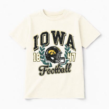 IOWA HAWKEYES RAISED ON VICTORY CLASSIC FIT COTTON BLEND CREWNECK TEE