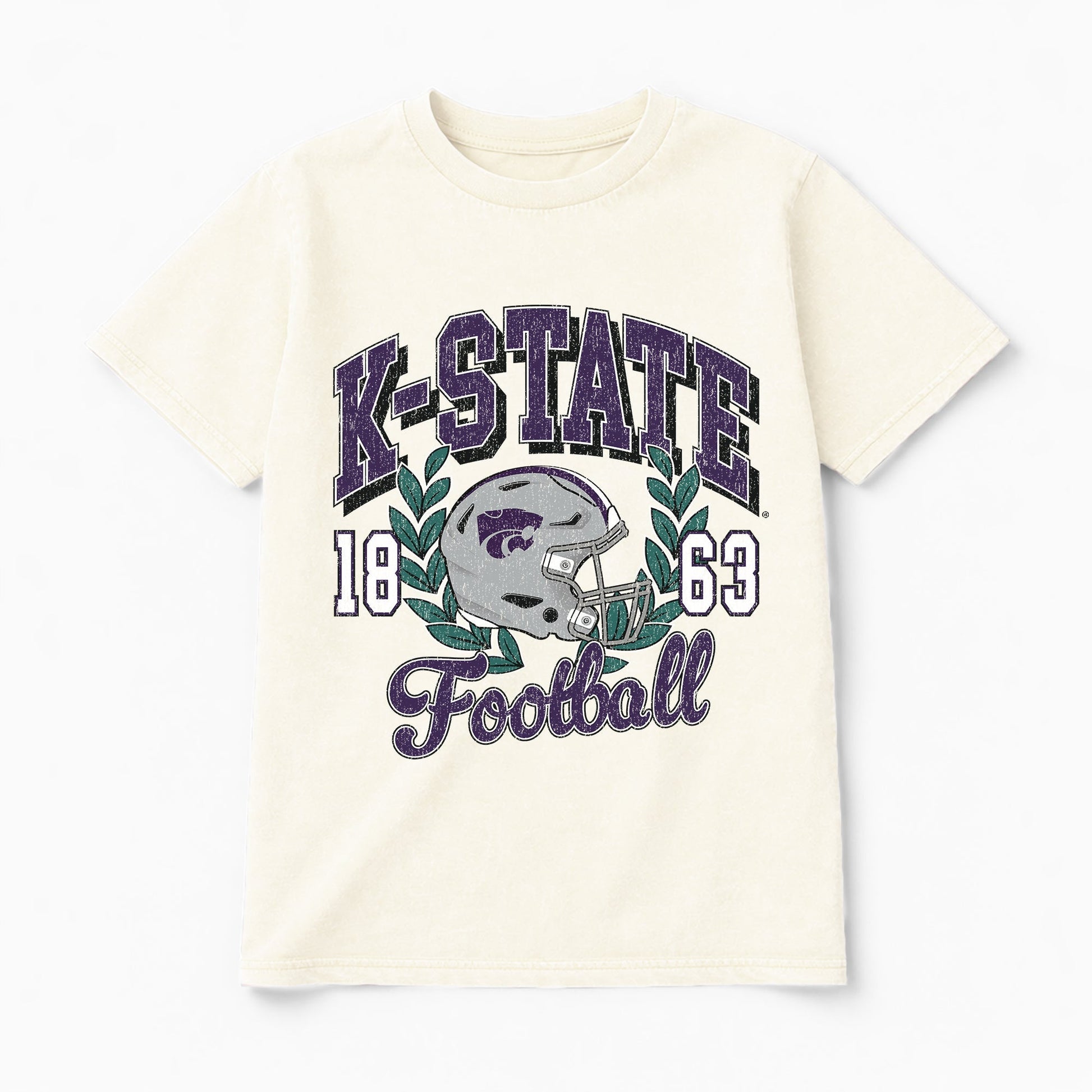 KANSAS STATE WILDCATS RAISED ON VICTORY CLASSIC FIT COTTON BLEND CREWNECK TEE