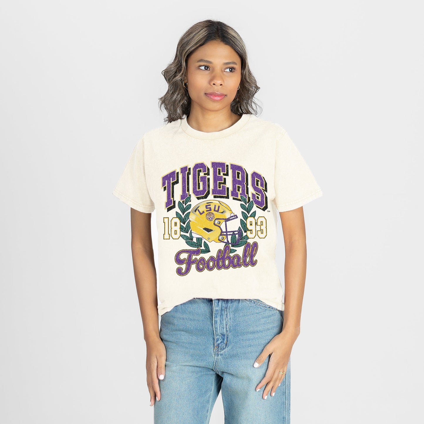 LSU TIGERS RAISED ON VICTORY CLASSIC FIT COTTON BLEND CREWNECK TEE