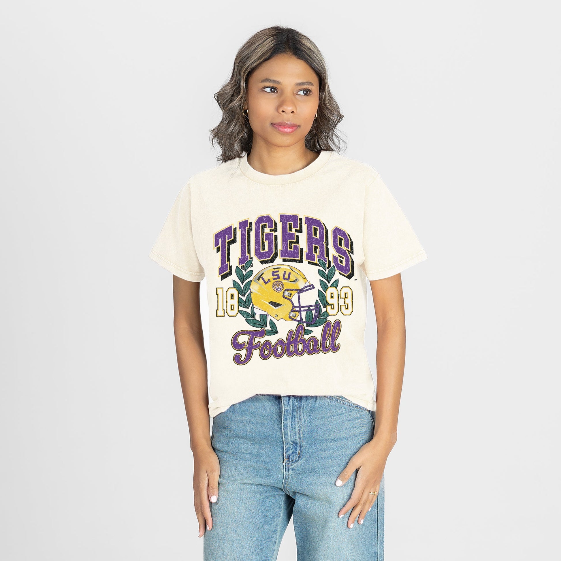 LSU TIGERS RAISED ON VICTORY CLASSIC FIT COTTON BLEND CREWNECK TEE