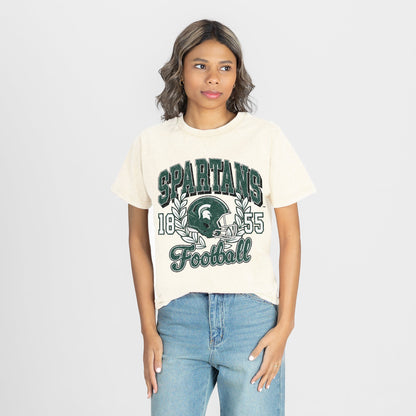 MICHIGAN STATE SPARTANS RAISED ON VICTORY CLASSIC FIT COTTON BLEND CREWNECK TEE
