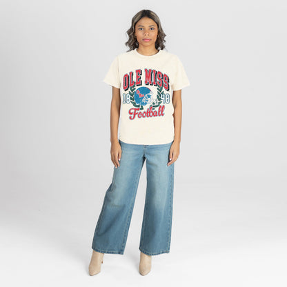 OLE MISS REBELS RAISED ON VICTORY CLASSIC FIT COTTON BLEND CREWNECK TEE