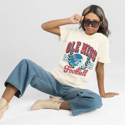OLE MISS REBELS RAISED ON VICTORY CLASSIC FIT COTTON BLEND CREWNECK TEE