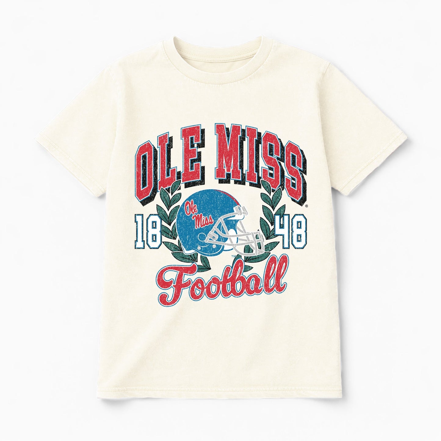 OLE MISS REBELS RAISED ON VICTORY CLASSIC FIT COTTON BLEND CREWNECK TEE