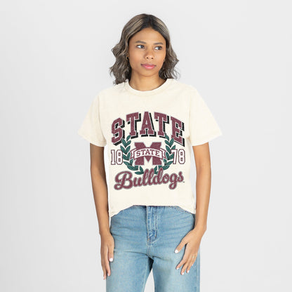 MISSISSIPPI STATE BULLDOGS RAISED ON VICTORY CLASSIC FIT COTTON BLEND CREWNECK TEE