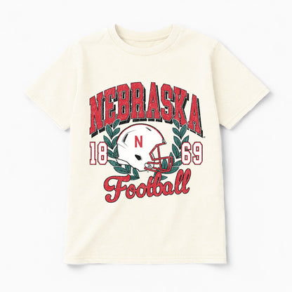NEBRASKA CORNHUSKERS RAISED ON VICTORY CLASSIC FIT COTTON BLEND CREWNECK TEE