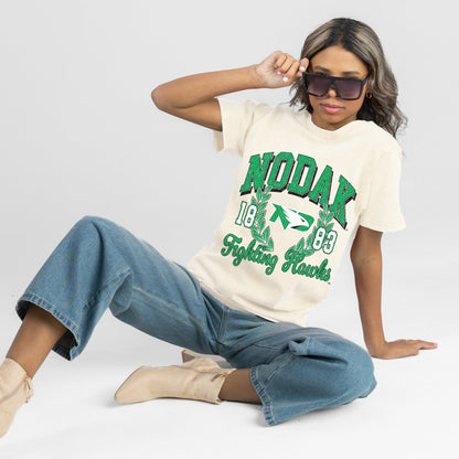 NORTH DAKOTA FIGHTING HAWKS RAISED ON VICTORY CLASSIC FIT COTTON BLEND CREWNECK TEE