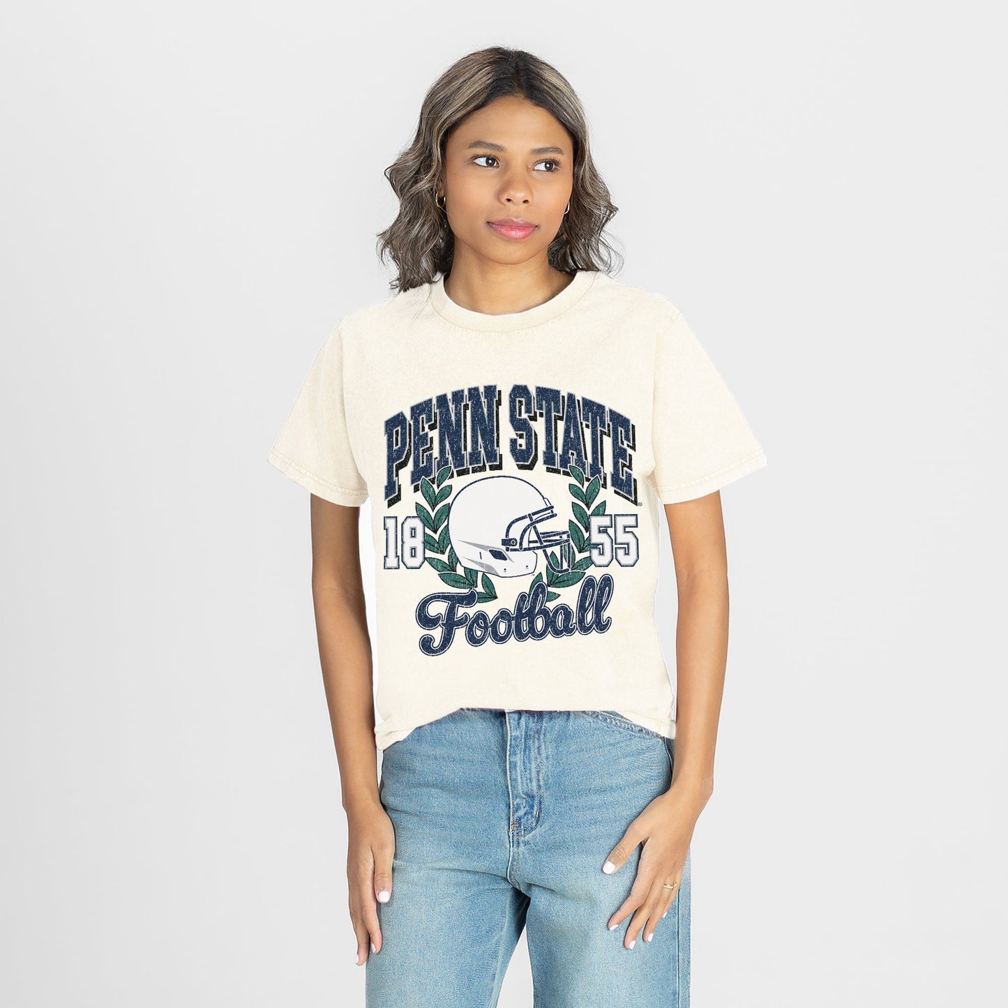 PENN STATE NITTANY LIONS RAISED ON VICTORY CLASSIC FIT COTTON BLEND CREWNECK TEE
