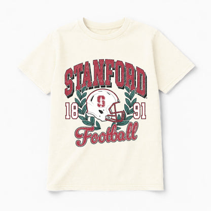 STANFORD CARDINAL RAISED ON VICTORY CLASSIC FIT COTTON BLEND CREWNECK TEE