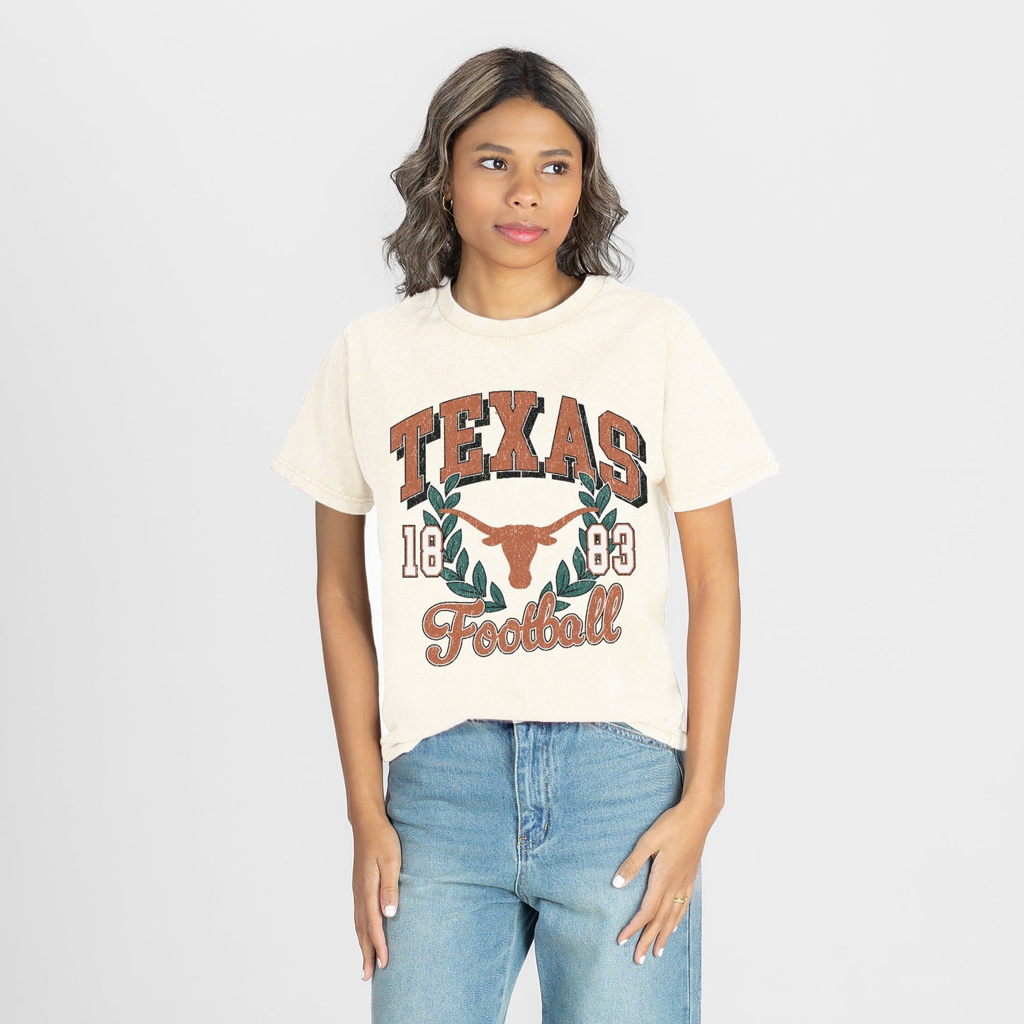 TEXAS LONGHORNS RAISED ON VICTORY CLASSIC FIT COTTON BLEND CREWNECK TEE