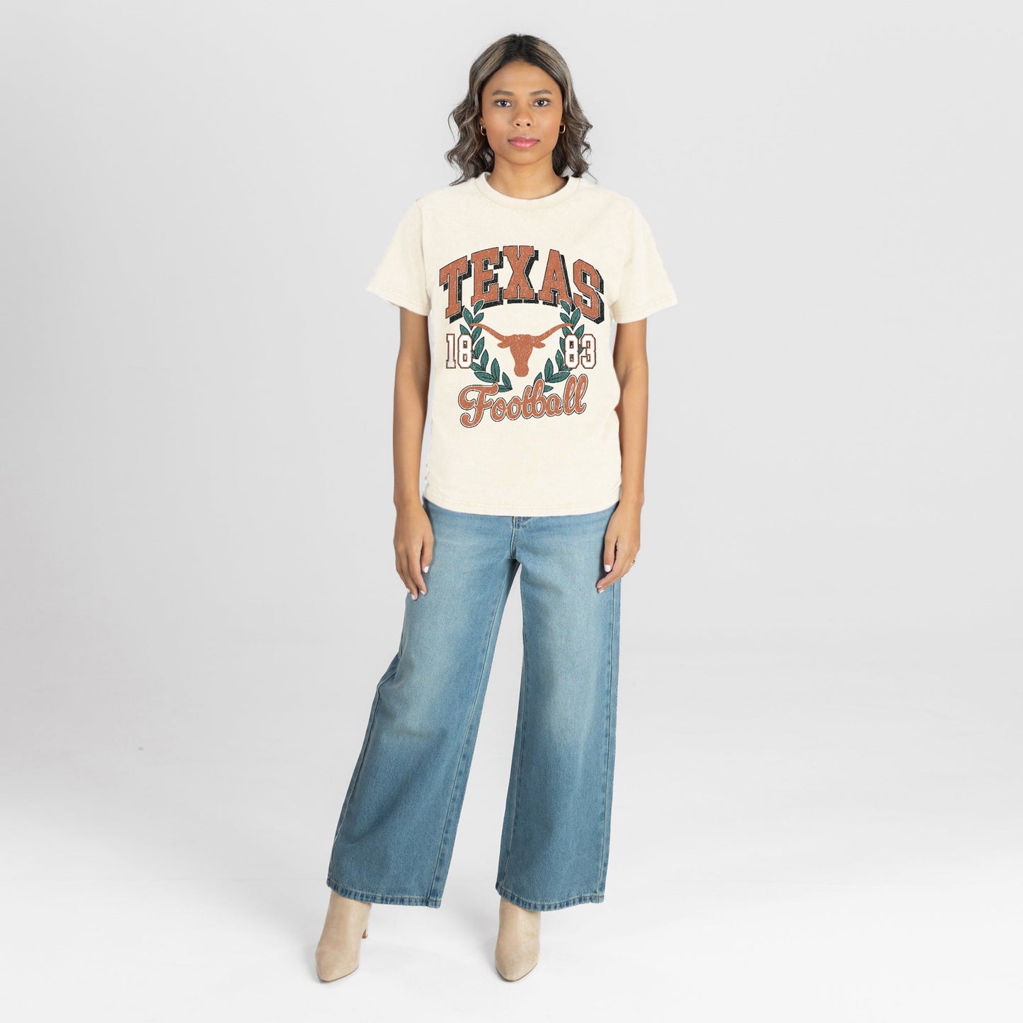 TEXAS LONGHORNS RAISED ON VICTORY CLASSIC FIT COTTON BLEND CREWNECK TEE