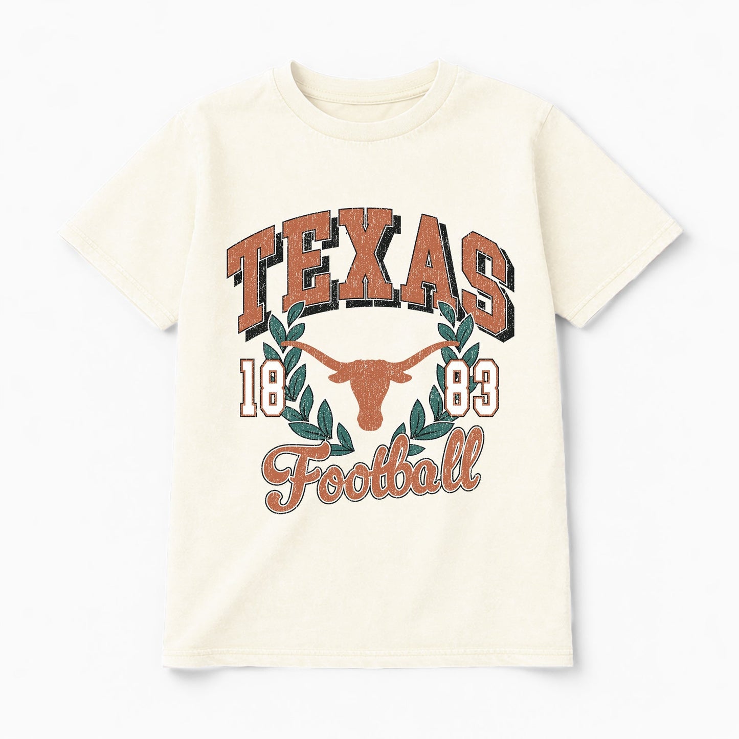 TEXAS LONGHORNS RAISED ON VICTORY CLASSIC FIT COTTON BLEND CREWNECK TEE