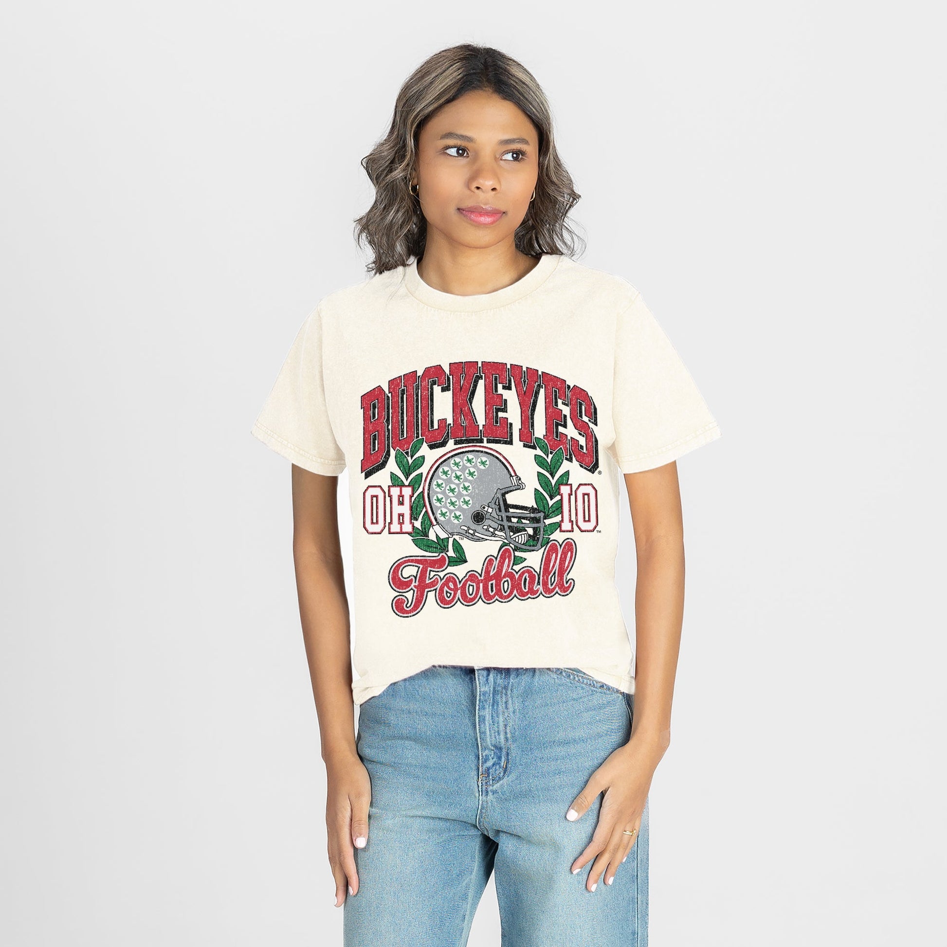 OHIO STATE BUCKEYES RAISED ON VICTORY CLASSIC FIT COTTON BLEND CREWNECK TEE