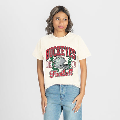 OHIO STATE BUCKEYES RAISED ON VICTORY CLASSIC FIT COTTON BLEND CREWNECK TEE
