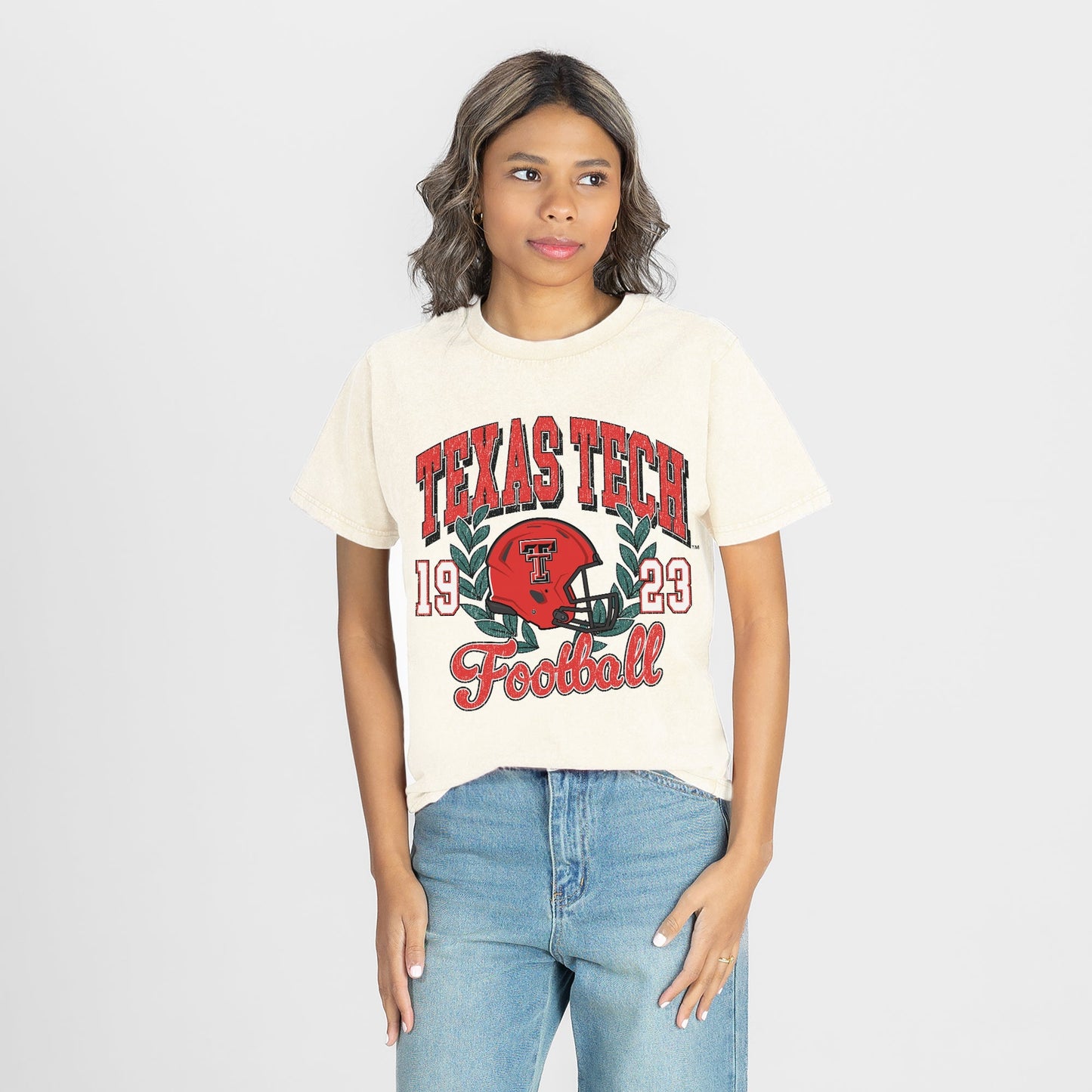 TEXAS TECH RED RAIDERS RAISED ON VICTORY CLASSIC FIT COTTON BLEND CREWNECK TEE
