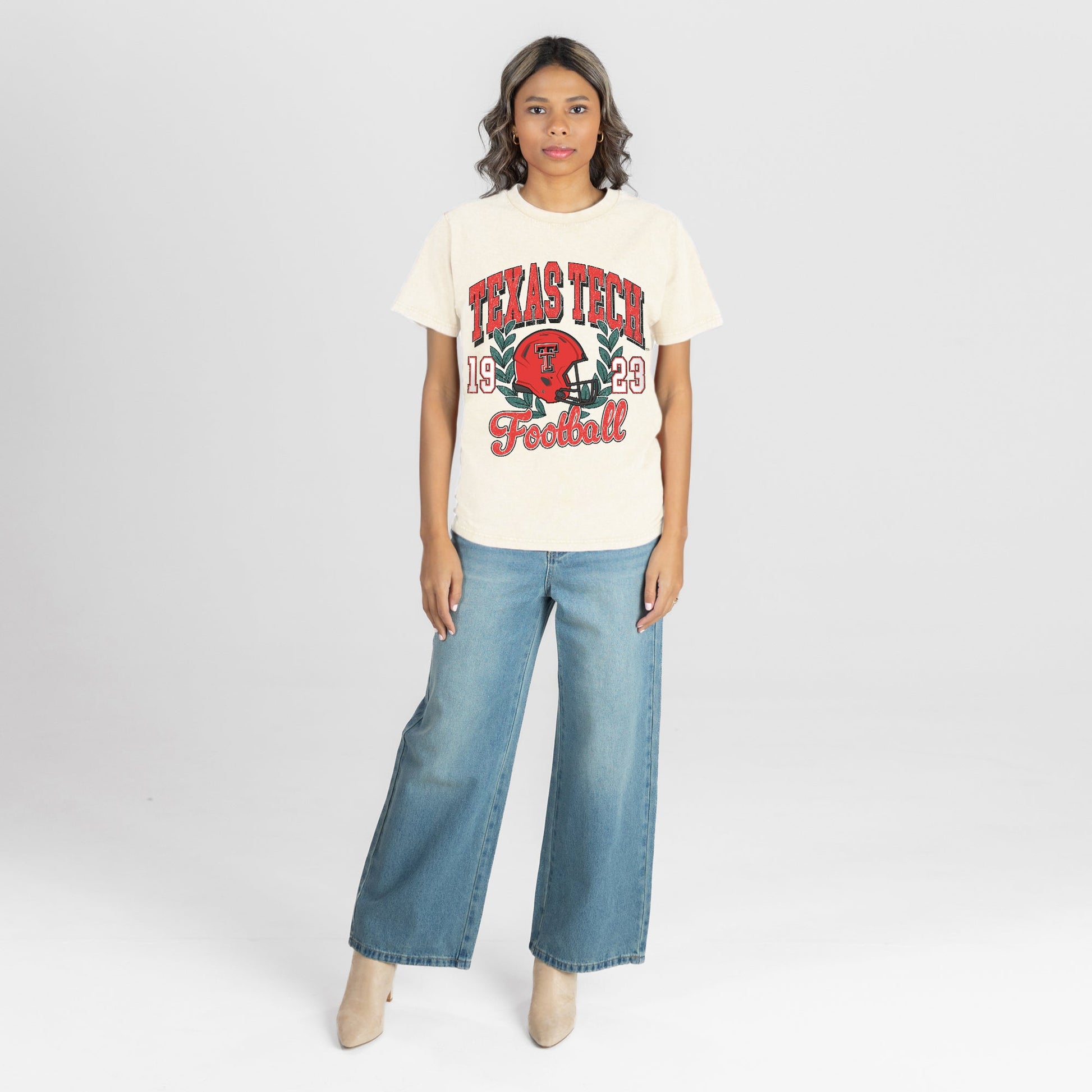 TEXAS TECH RED RAIDERS RAISED ON VICTORY CLASSIC FIT COTTON BLEND CREWNECK TEE