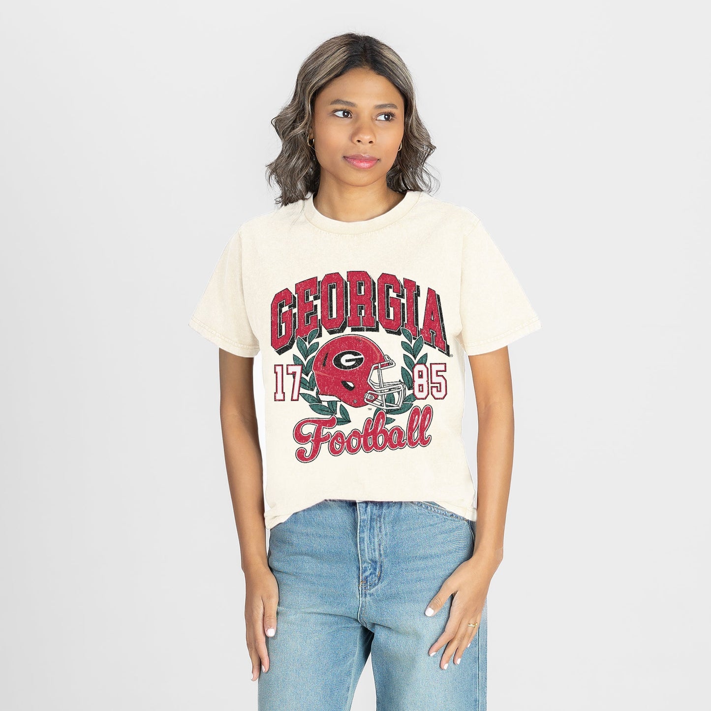 GEORGIA BULLDOGS RAISED ON VICTORY CLASSIC FIT COTTON BLEND CREWNECK TEE