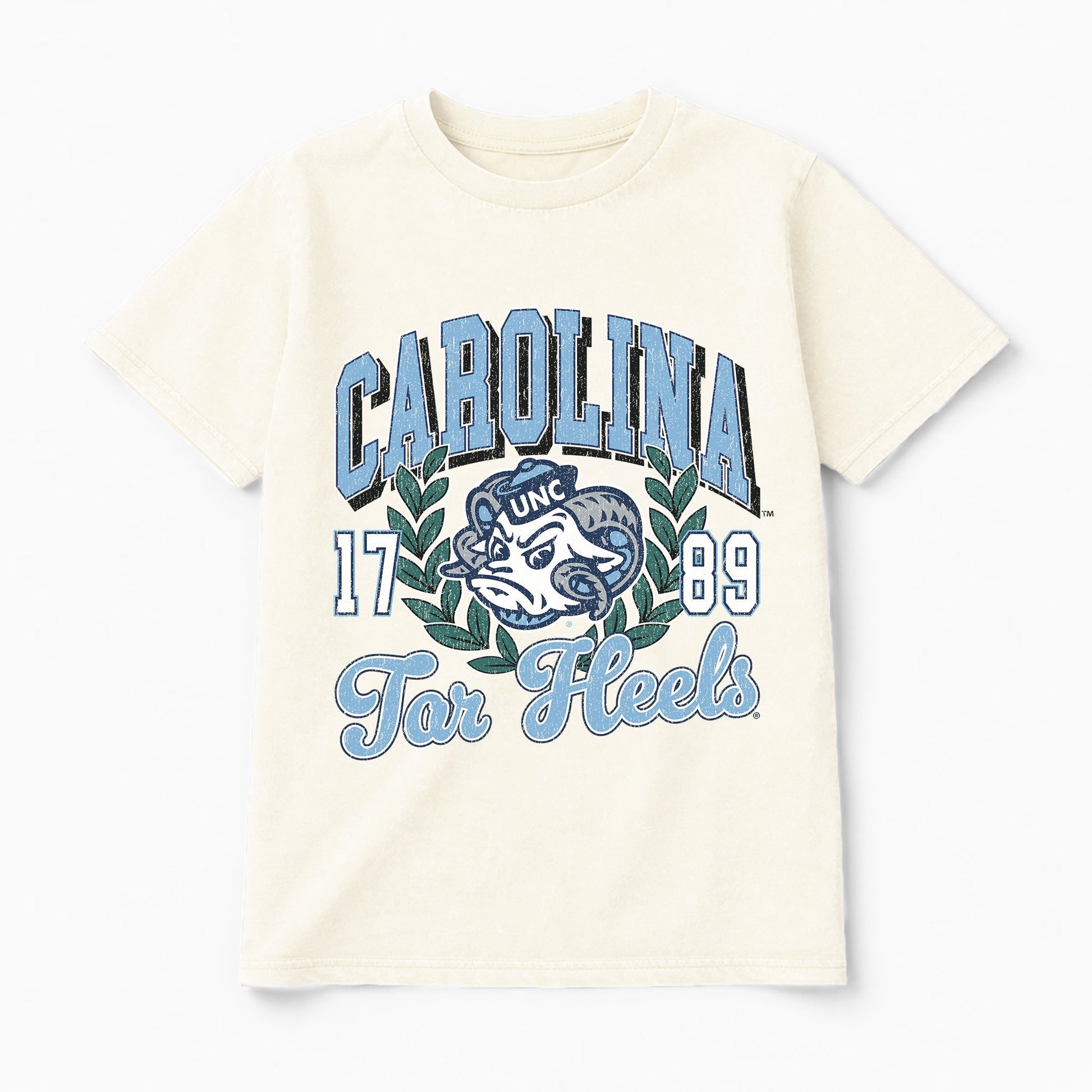 NORTH CAROLINA TAR HEELS RAISED ON VICTORY CLASSIC FIT COTTON BLEND CREWNECK TEE