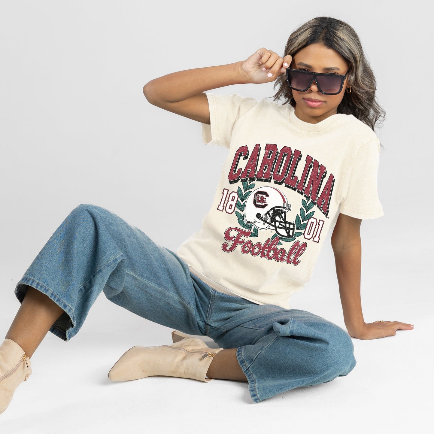 SOUTH CAROLINA GAMECOCKS RAISED ON VICTORY CLASSIC FIT COTTON BLEND CREWNECK TEE