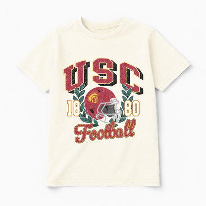 USC TROJANS RAISED ON VICTORY CLASSIC FIT COTTON BLEND CREWNECK TEE
