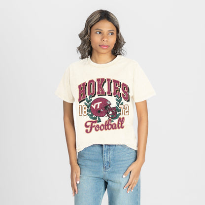 VIRGINIA TECH HOKIES RAISED ON VICTORY CLASSIC FIT COTTON BLEND CREWNECK TEE
