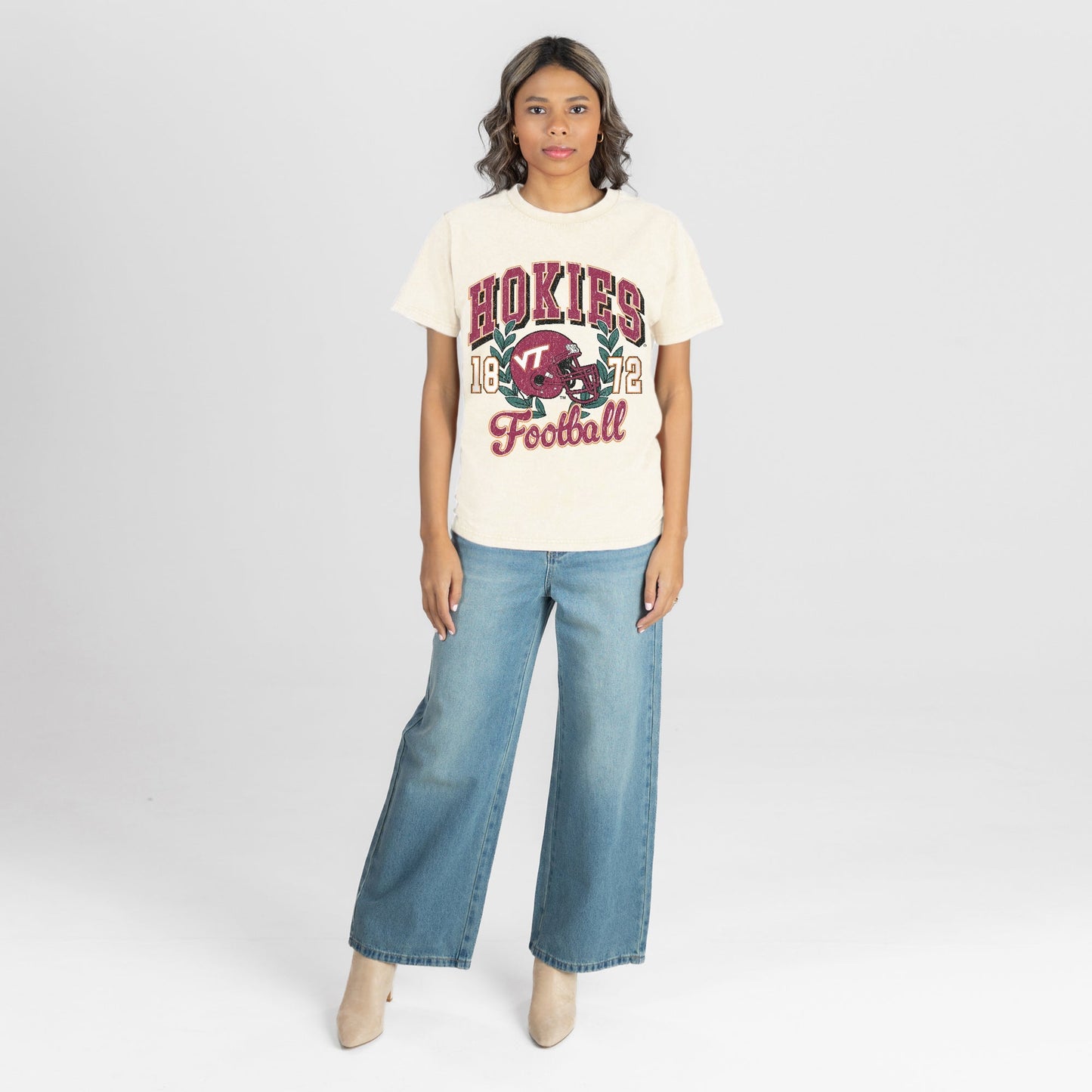 VIRGINIA TECH HOKIES RAISED ON VICTORY CLASSIC FIT COTTON BLEND CREWNECK TEE