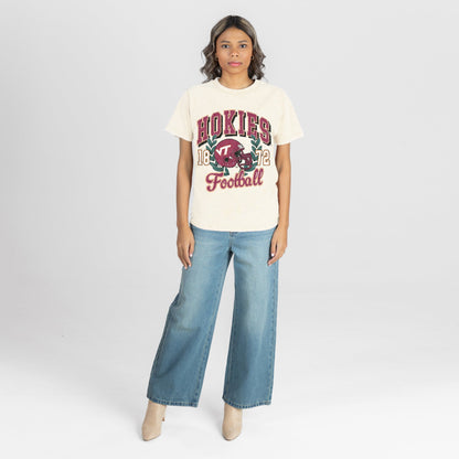 VIRGINIA TECH HOKIES RAISED ON VICTORY CLASSIC FIT COTTON BLEND CREWNECK TEE