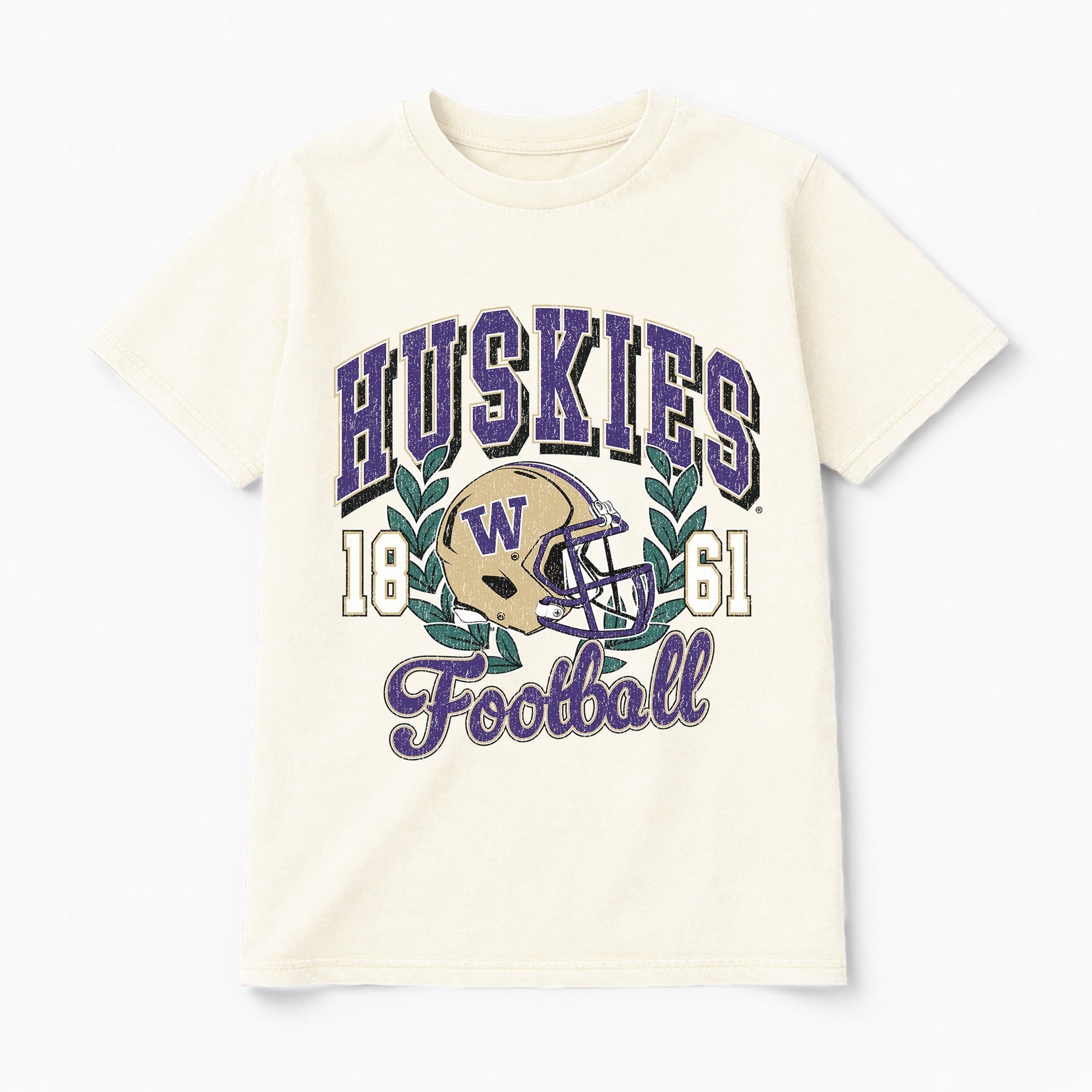 WASHINGTON HUSKIES RAISED ON VICTORY CLASSIC FIT COTTON BLEND CREWNECK TEE