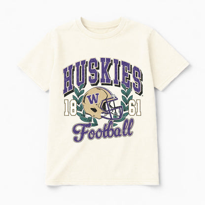 WASHINGTON HUSKIES RAISED ON VICTORY CLASSIC FIT COTTON BLEND CREWNECK TEE