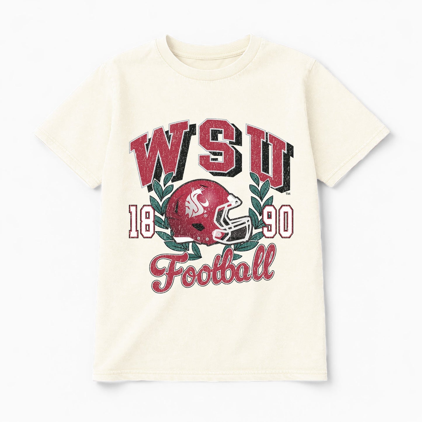 WASHINGTON STATE COUGARS RAISED ON VICTORY CLASSIC FIT COTTON BLEND CREWNECK TEE