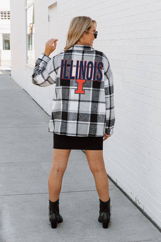 ILLINOIS FIGHTING ILLINI MAD FOR PLAID JENKINS PLAID OVERSHIRT