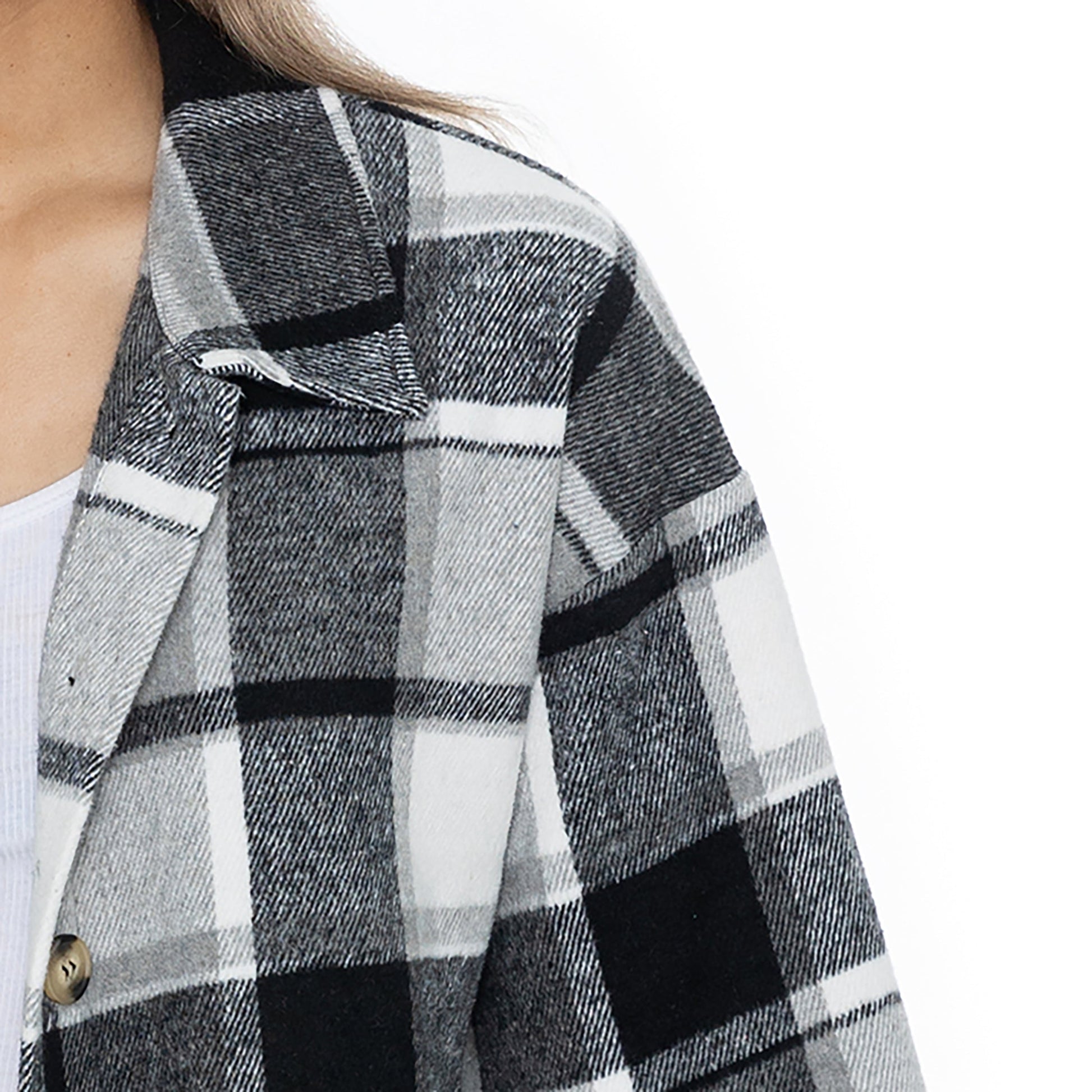 IOWA STATE CYCLONES MAD FOR PLAID LONG SLEEVE BRUSHED PLAID OVERSHIRT WITH LAPEL COLLAR, BUTTON CLOSURE, AND CUFF DETAIL