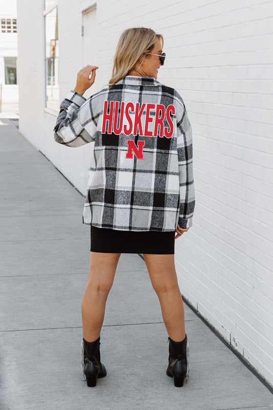 NEBRASKA CORNHUSKERS MAD FOR PLAID JENKINS PLAID OVERSHIRT