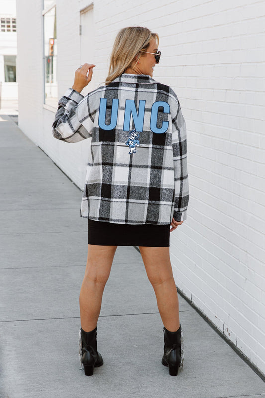 NORTH CAROLINA TAR HEELS MAD FOR PLAID JENKINS PLAID OVERSHIRT