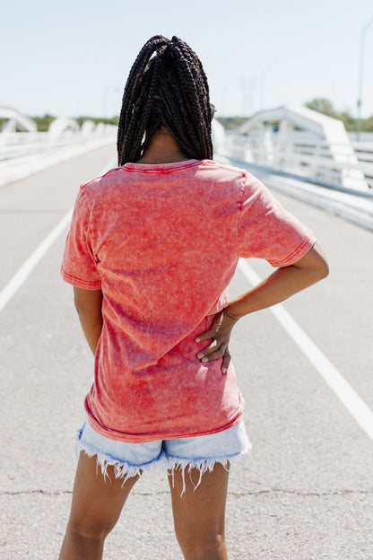 BIXBY TOUCHDOWN ACID WASH TEE