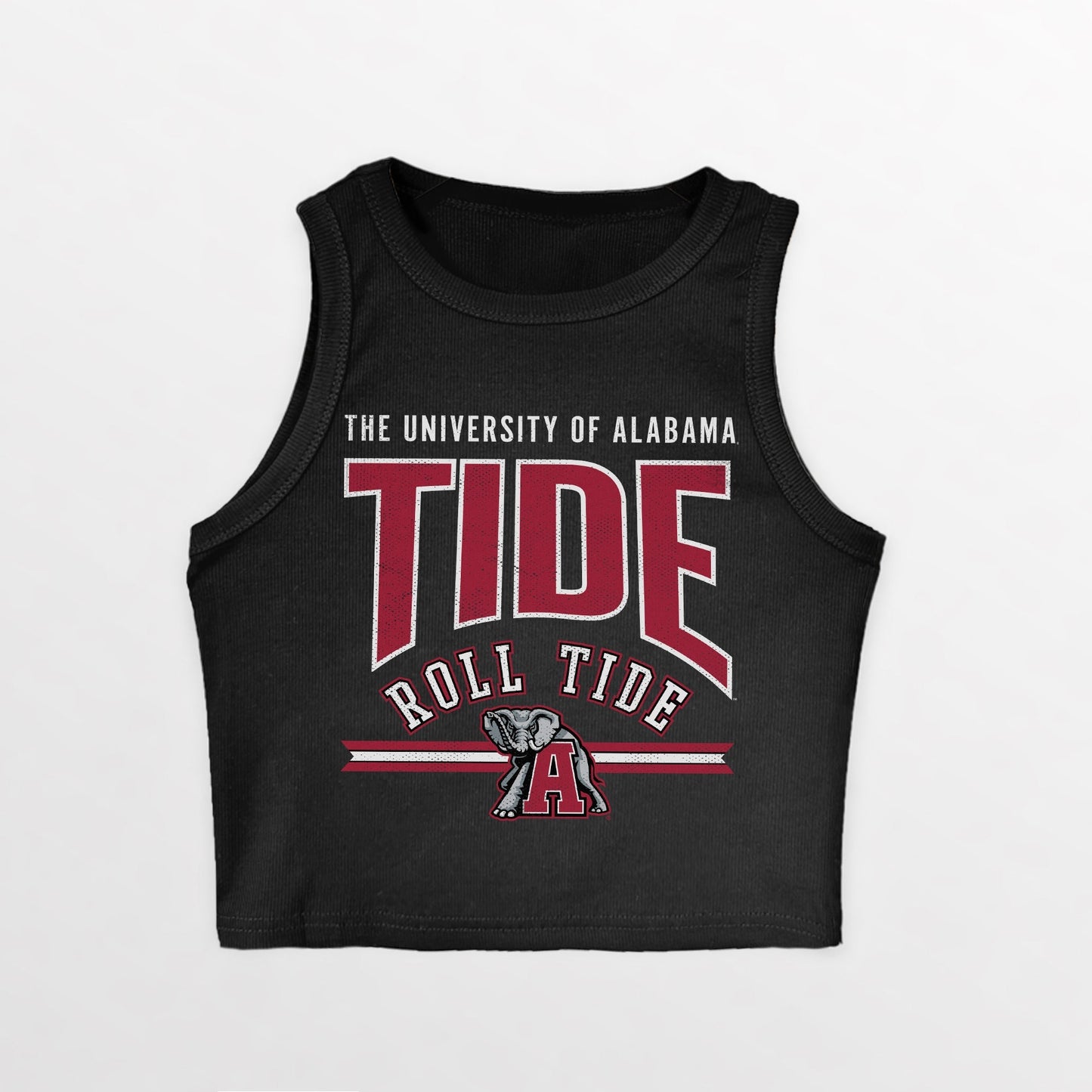 ALABAMA CRIMSON TIDE MIC DROP ESSENTIAL RIBBED CROP TANK