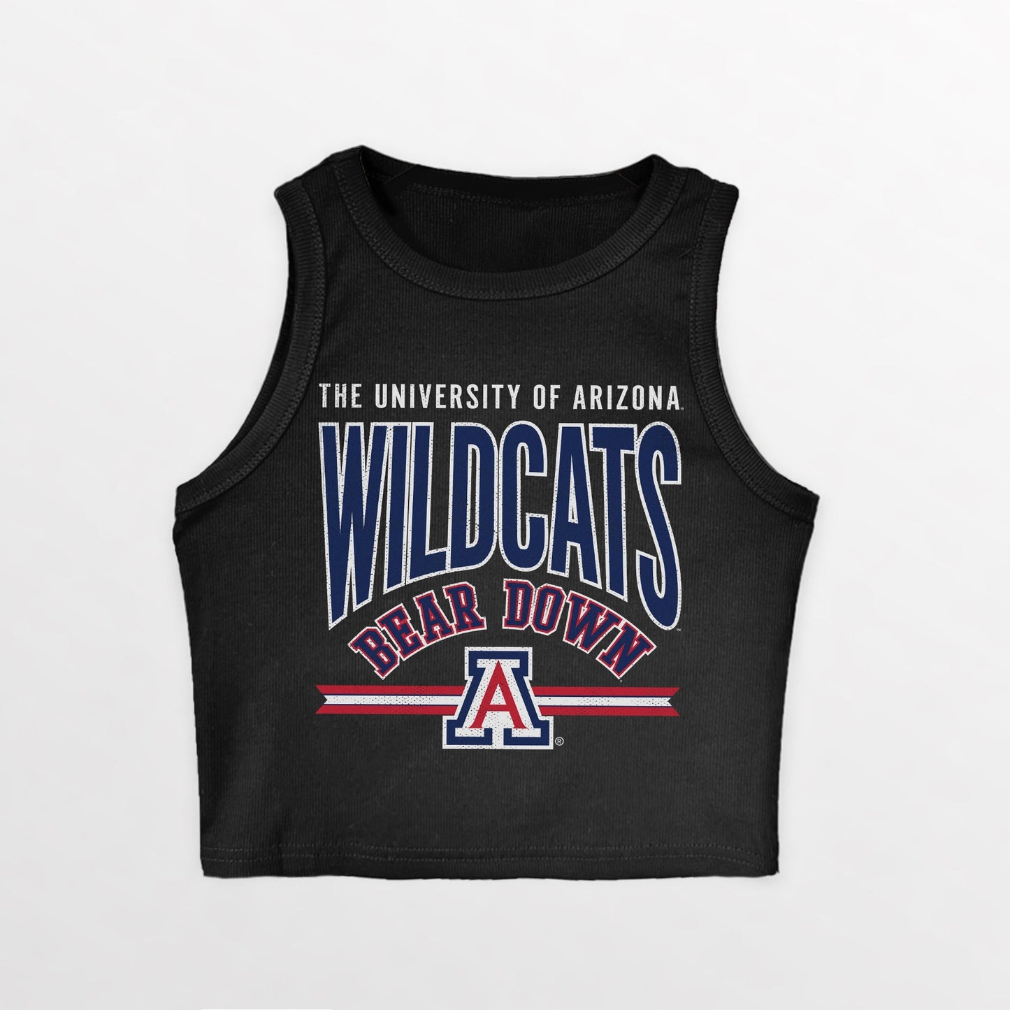 ARIZONA WILDCATS MIC DROP ESSENTIAL RIBBED CROP TANK