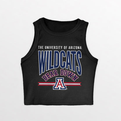 ARIZONA WILDCATS MIC DROP ESSENTIAL RIBBED CROP TANK