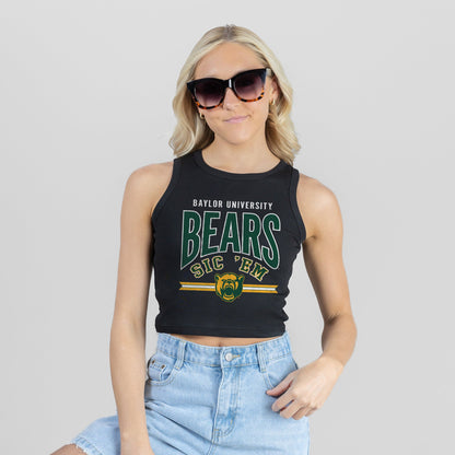 BAYLOR BEARS MIC DROP ESSENTIAL RIBBED CROP TANK