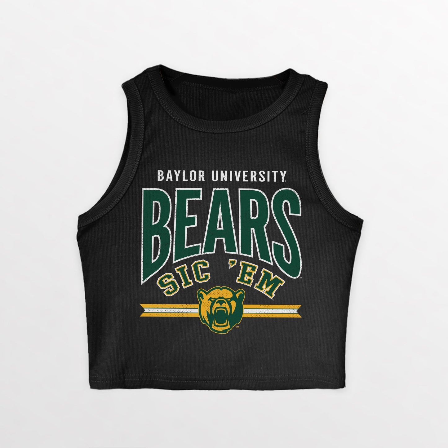 BAYLOR BEARS MIC DROP ESSENTIAL RIBBED CROP TANK
