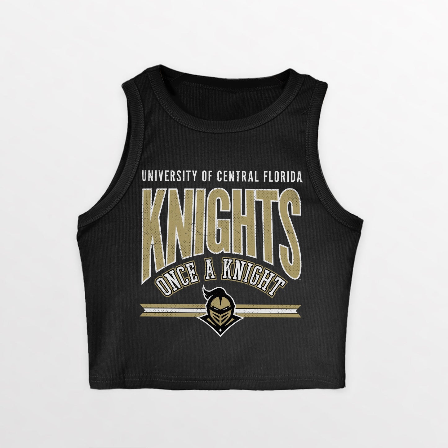 CENTRAL FLORIDA KNIGHTS MIC DROP ESSENTIAL RIBBED CROP TANK