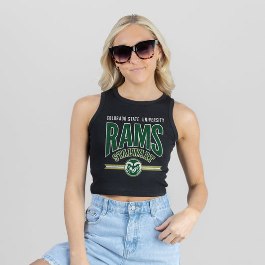 COLORADO STATE RAMS MIC DROP ESSENTIAL RIBBED CROP TANK