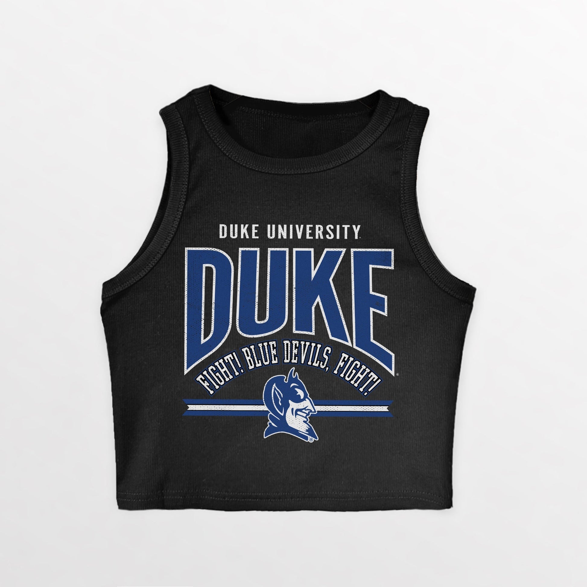 DUKE BLUE DEVILS MIC DROP ESSENTIAL RIBBED CROP TANK
