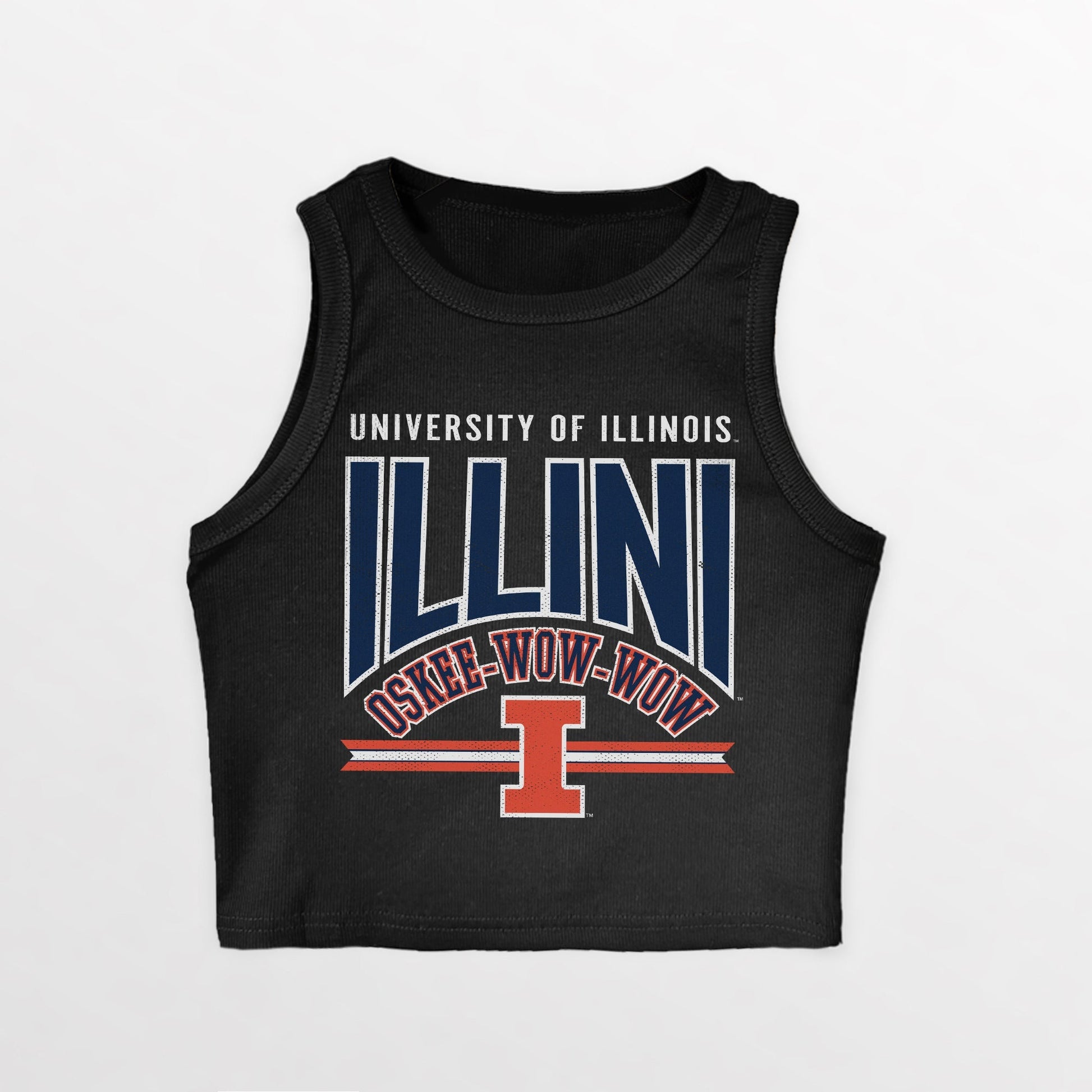 ILLINOIS FIGHTING ILLINI MIC DROP ESSENTIAL RIBBED CROP TANK