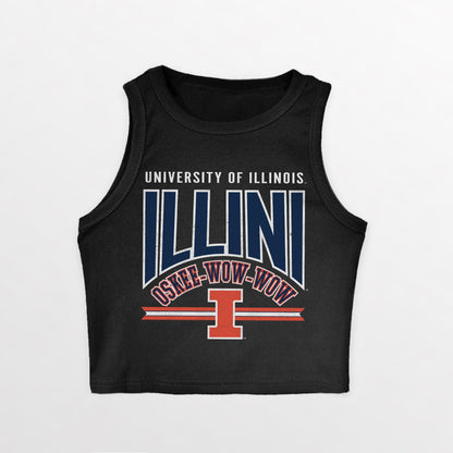 ILLINOIS FIGHTING ILLINI MIC DROP ESSENTIAL RIBBED CROP TANK