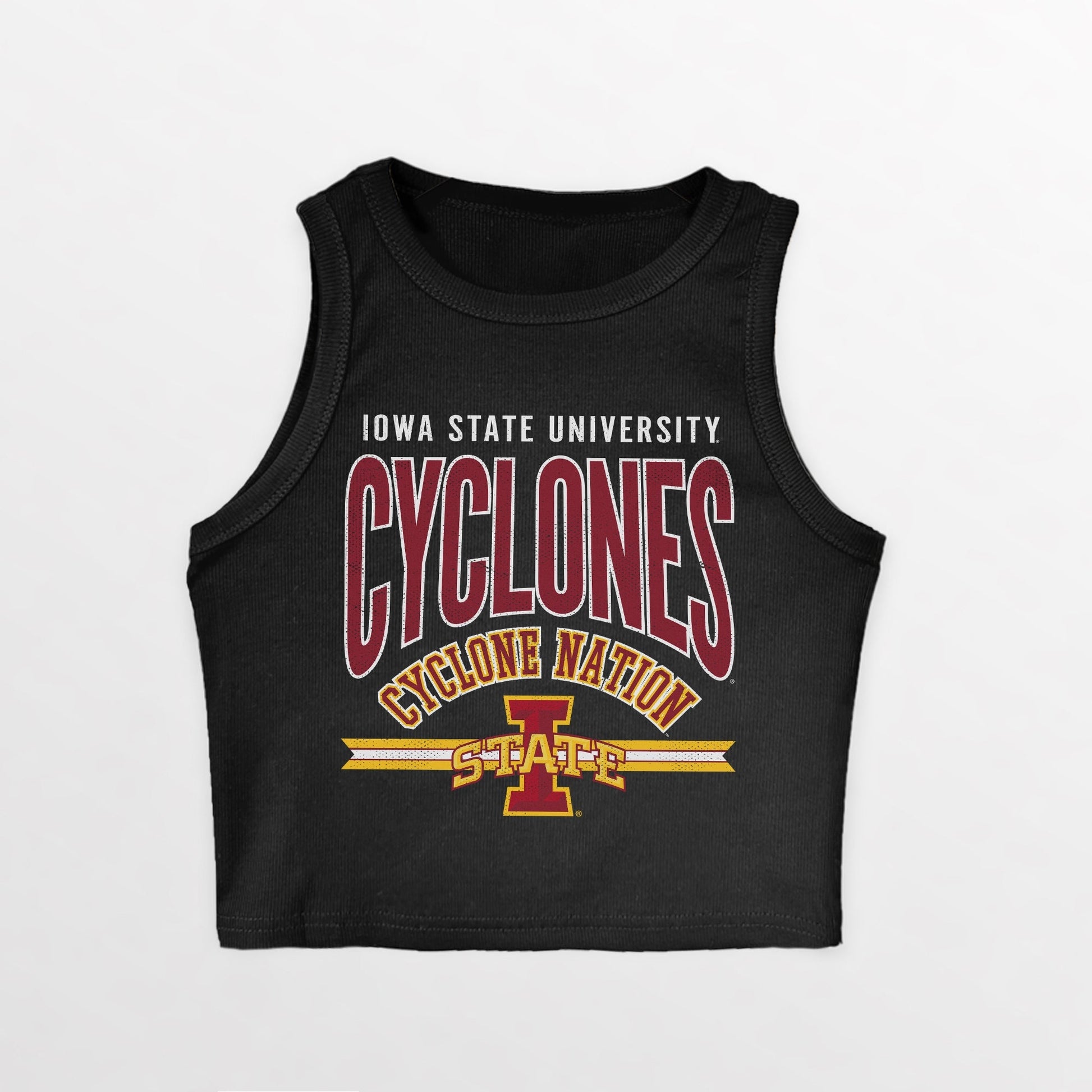 IOWA STATE CYCLONES MIC DROP ESSENTIAL RIBBED CROP TANK