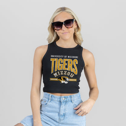 MISSOURI TIGERS MIC DROP ESSENTIAL RIBBED CROP TANK